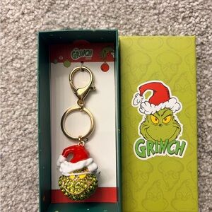 Dr. Seuss Grinch Keychain with Red and Green Accents